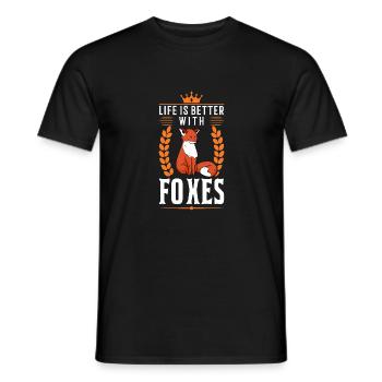 Das Leben ist besser mit einem Fuchs - Männer T-Shirt - Schwarz - Vorne - AI Model Male 178 light (178cm)