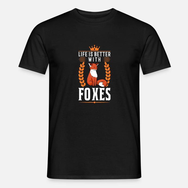 Das Leben ist besser mit einem Fuchs - Männer T-Shirt - Schwarz