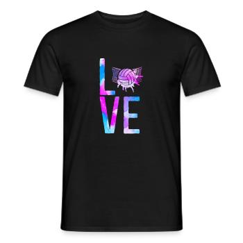 Water Polo Watercolor Love - Men's T-Shirt - black - Front - AI Model Male 178 light (178cm)