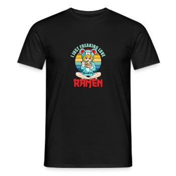 I Just Freaking Love Ramen Funny Kawaii Japan - Männer T-Shirt - Schwarz - Vorne - AI Model Male 178 light (178cm)