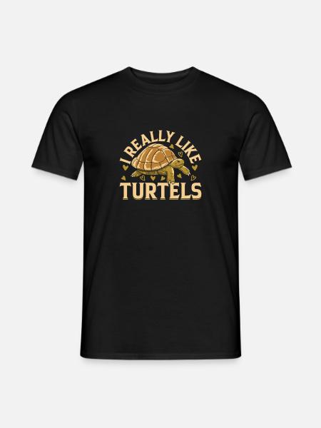 Cute Turtle Sea Turtle Lover - I Really Like Turtl - Männer T-Shirt - Schwarz