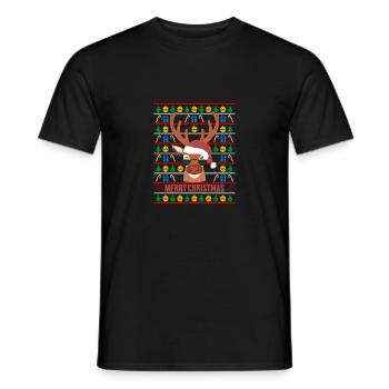 Ugly Xmas Sweater Merry Christmas Santa Witzig - Männer T-Shirt - Schwarz - Vorne - AI Model Male 178 light (178cm)