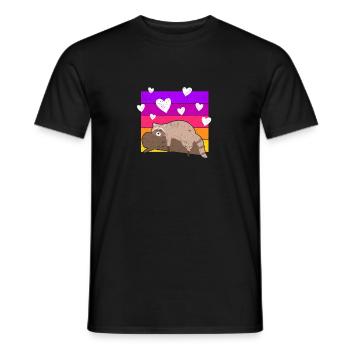 Trash Bandit Raccoon Saint-Valentin Heart Couples - T-shirt homme - noir - Devant - AI Model Male 178 light (178cm)