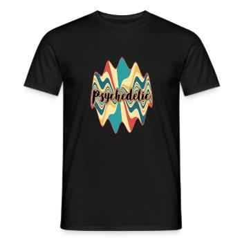Psychedelic - Men's T-Shirt - black - Front - AI Model Male 178 light (178cm)