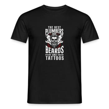 Plumbing Plumber Beard Tattoo - Männer T-Shirt - Schwarz - Vorne - AI Model Male 178 light (178cm)