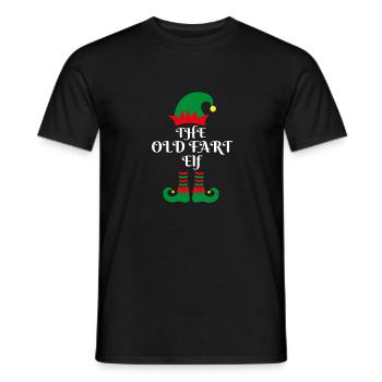 THE OLD FART ELF Santa's little helper Christmas - Men's T-Shirt - black - Front - AI Model Male 178 light (178cm)