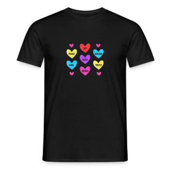 Valentine's Day Heart Candy Lovers Matching - Men's T-Shirt - black - Front - AI Model Male 178 light (178cm)