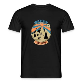 I Love Nature Hate People Fahrrad - Männer T-Shirt - Schwarz - Vorne - AI Model Male 178 light (178cm)