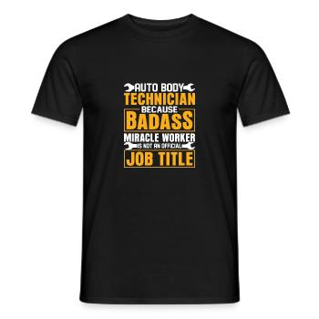Auto Body Technician Because Badass Miracle Worker - Men's T-Shirt - black - Front - AI Model Male 178 light (178cm)