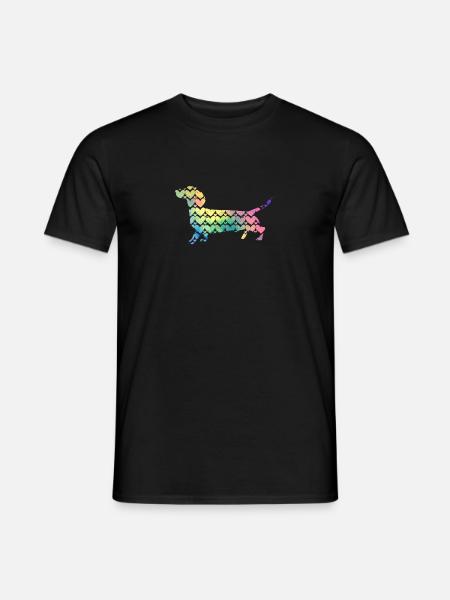 Herz Hundeliebhaber Dackel Welpe Valentinstag - Männer T-Shirt - Schwarz
