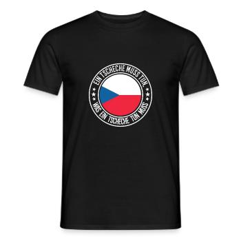 Ein Tscheche muss tun - Männer T-Shirt - Schwarz - Vorne - AI Model Male 178 light (178cm)