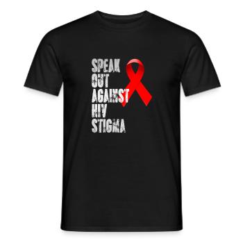 Speak out against HIV Stigma , Weltaidstag - Männer T-Shirt - Schwarz - Vorne - AI Model Male 178 light (178cm)