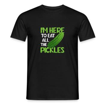 I'm Here To Eat All The Pickles Pickle Cucumber - Men's T-Shirt - black - Front - AI Model Male 178 light (178cm)