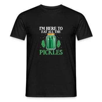 I'm Here To Eat All The Pickles Cucumber Pickle - Men's T-Shirt - black - Front - AI Model Male 178 light (178cm)