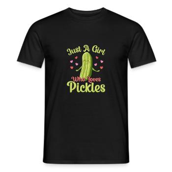 Juste une fille qui aime les cornichons Cornichon au concombre - T-shirt homme - noir - Devant - AI Model Male 178 light (178cm)