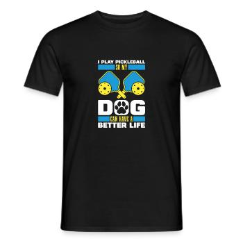 Chien de pickleball - T-shirt homme - noir - Devant - AI Model Male 178 light (178cm)