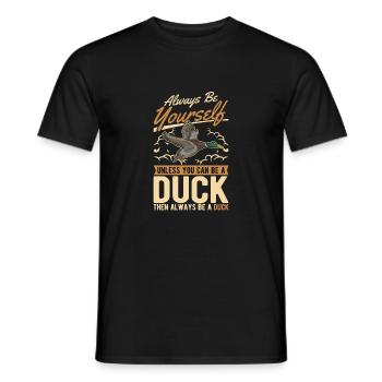 Duck Gift Duck Duck Breeder - Men's T-Shirt - black - Front - AI Model Male 178 light (178cm)
