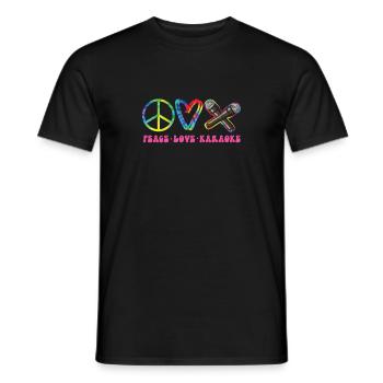 Karaoke Singer Retro Tie Dye Peace - Männer T-Shirt - Schwarz - Vorne - AI Model Male 178 light (178cm)