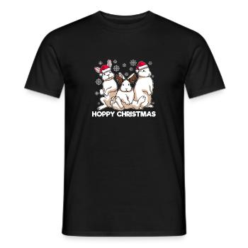 Hoppy Christmas Weiße Weihnachtshasen - Männer T-Shirt - Schwarz - Vorne - AI Model Male 178 light (178cm)