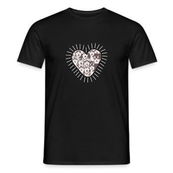 Valentinstag Siberian Husky Herz Liebhaber Welpe - Männer T-Shirt - Schwarz - Vorne - AI Model Male 178 light (178cm)