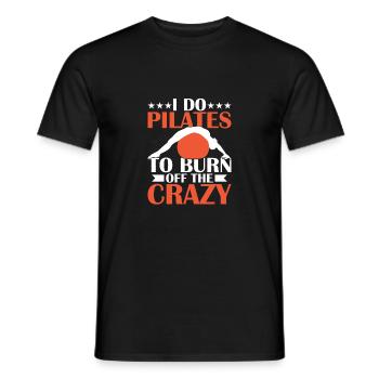 Je fais du Pilates pour brûler l’exercice de fitness fou - T-shirt homme - noir - Devant - AI Model Male 178 light (178cm)