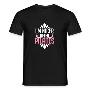 Je suis plus agréable après l’exercice de fitness Pilates - T-shirt homme - noir - Devant - AI Model Male 178 light (178cm)