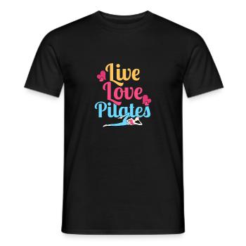 Live Love Pilates Fitness Exercice - T-shirt homme - noir - Devant - AI Model Male 178 light (178cm)