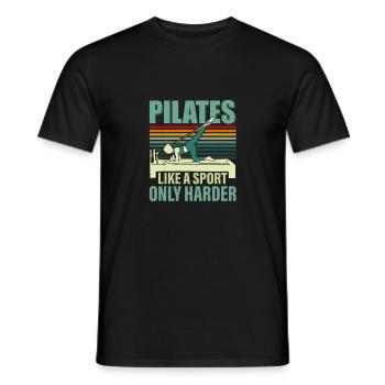 Pilates Like A Sport, Only Harder Exercise Fitness - Men's T-Shirt - black - Front - AI Model Male 178 light (178cm)