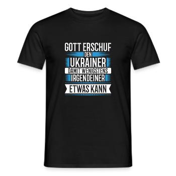 Ukraine Gott Spruch Können - Männer T-Shirt - Schwarz - Vorne - AI Model Male 178 light (178cm)
