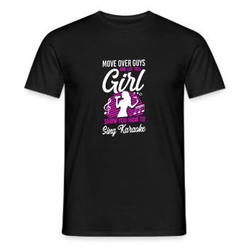 Le chanteur de karaoké se déplace sur les gars et - T-shirt homme - noir - Devant - AI Model Male 178 light (178cm)