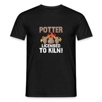 Potiers, autorisés à séduire! Artiste Poterie Céramiste - T-shirt homme - noir - Devant - AI Model Male 178 light (178cm)
