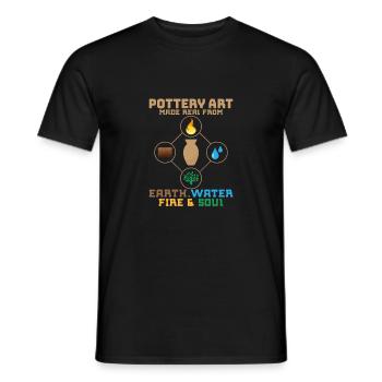 Pottery Art Made Real From Earth, Water, Fire & So - Men's T-Shirt - black - Front - AI Model Male 178 light (178cm)