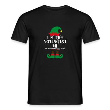 Je suis le plus jeune elfe les règles ne s’appliquent pas à moi - T-shirt homme - noir - Devant - AI Model Male 178 light (178cm)