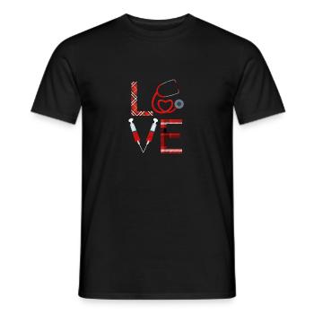 Cupid's favorite nurse Valentine's Day - Men's T-Shirt - black - Front - AI Model Male 178 light (178cm)