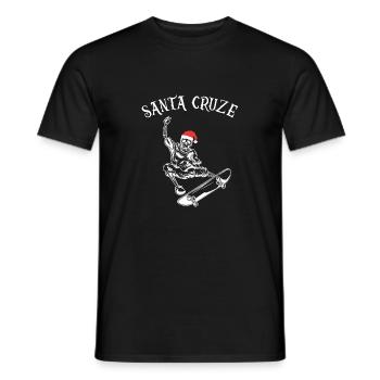 Santa Cruze - Skating Skeleton Skater Christmas - Männer T-Shirt - Schwarz - Vorne - AI Model Male 178 light (178cm)