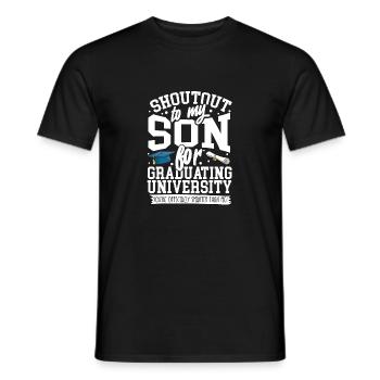 Grad uni son - Men's T-Shirt - black - Front - AI Model Male 178 light (178cm)