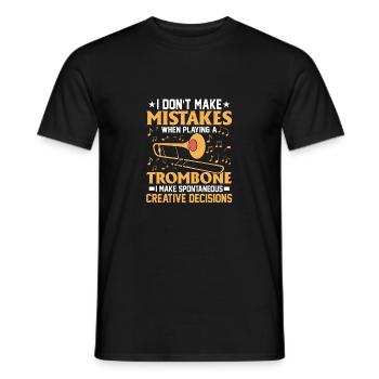 I Don't Make Mistakes When Playing A Trombone Play - Men's T-Shirt - black - Front - AI Model Male 178 light (178cm)