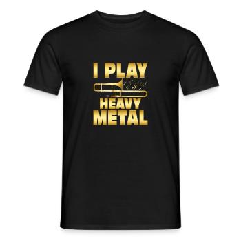 I Play Heavy Metal Trombonist Trombone Player - Men's T-Shirt - black - Front - AI Model Male 178 light (178cm)
