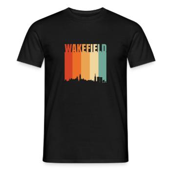 Wakefield Royaume-Uni Skyline - T-shirt homme - noir - Devant - AI Model Male 178 light (178cm)