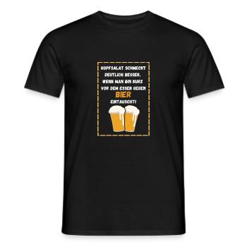 Bier statt Kopfsalat - Männer T-Shirt - Schwarz - Vorne - AI Model Male 178 light (178cm)