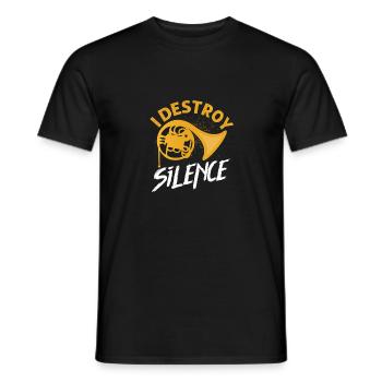 I Destroy Silence Hornist Horn Player - Männer T-Shirt - Schwarz - Vorne - AI Model Male 178 light (178cm)