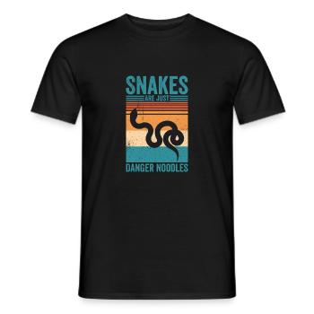 Les serpents ne sont que des nouilles de danger rétro - T-shirt homme - noir - Devant - AI Model Male 178 light (178cm)
