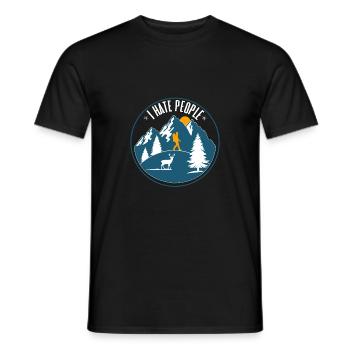 Randonnée pédestre Je déteste les gens - T-shirt homme - noir - Devant - AI Model Male 178 light (178cm)