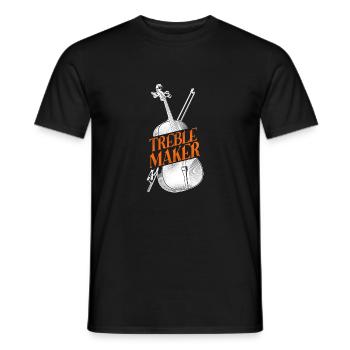 Violin Violinist Pun Vintage - Men's T-Shirt - black - Front - AI Model Male 178 light (178cm)