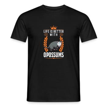 Das Leben ist besser mit Opossums Beutelratte - Männer T-Shirt - Schwarz - Vorne - AI Model Male 178 light (178cm)