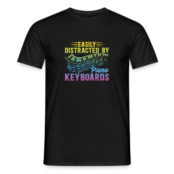 Piano Music Pianist - Easily Distracted By Piano K - Männer T-Shirt - Schwarz - Vorne - AI Model Male 178 light (178cm)