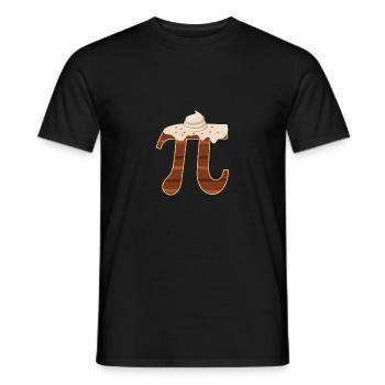 Funny Chocolate Cream Pi Day Pie Math Lover - Men's T-Shirt - black - Front - AI Model Male 178 light (178cm)