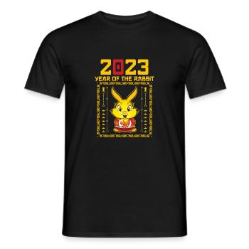 New Years Of The Rabbit 2023 Fengshui More Wish - Men's T-Shirt - black - Front - AI Model Male 178 light (178cm)