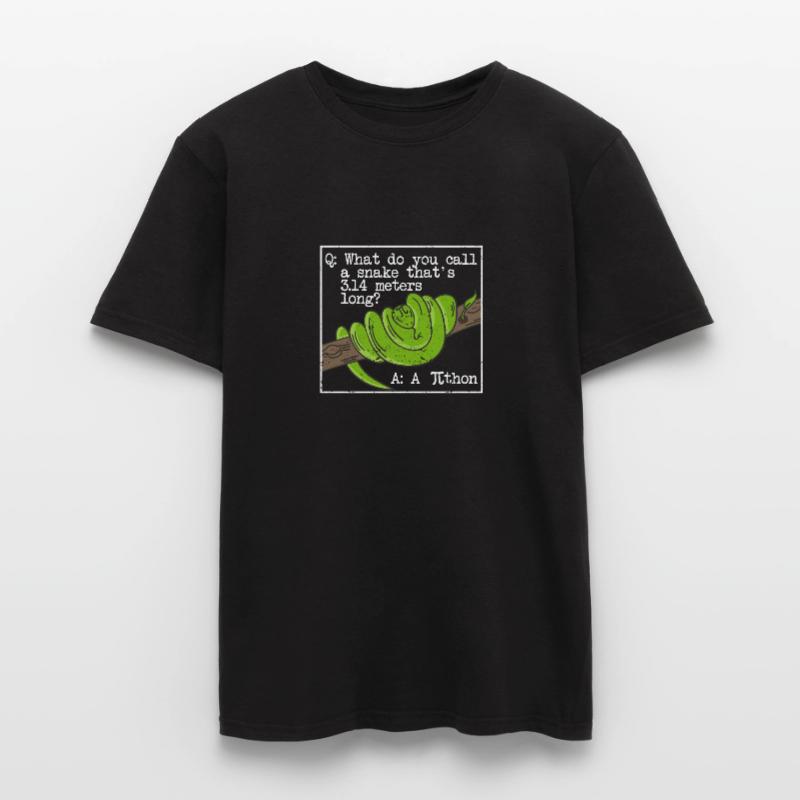 python serpent pithon pi tag icône maths drôles T-shirt homme