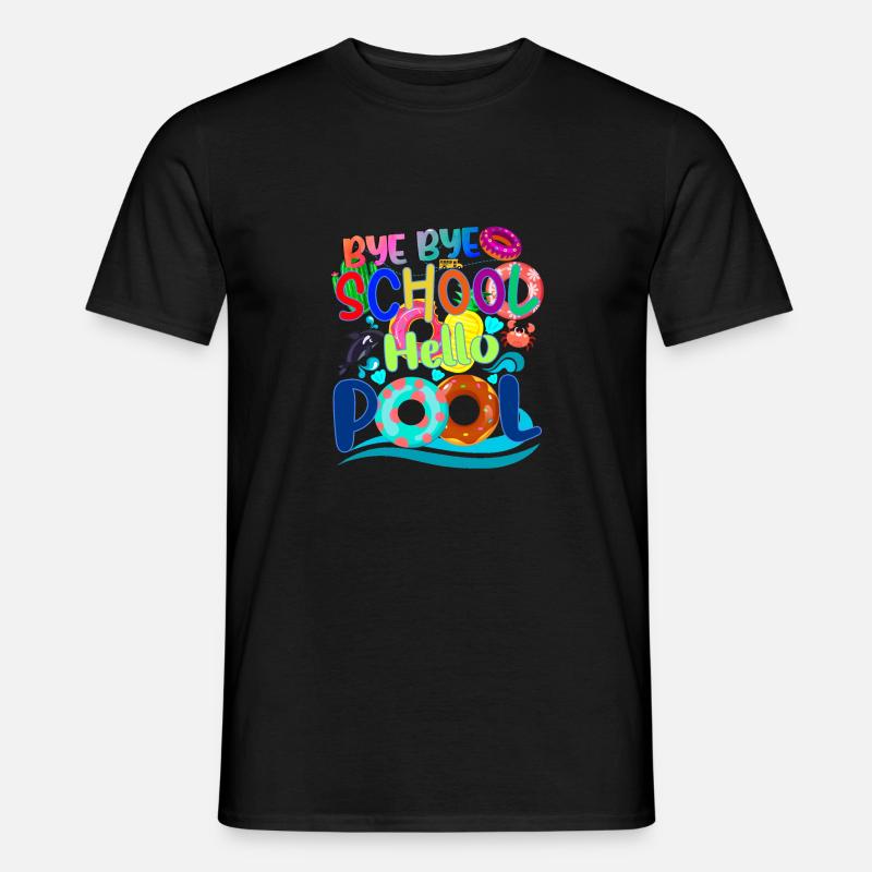 Dernier jour d’école Byebye School Hello Pool Summer - T-shirt homme - noir